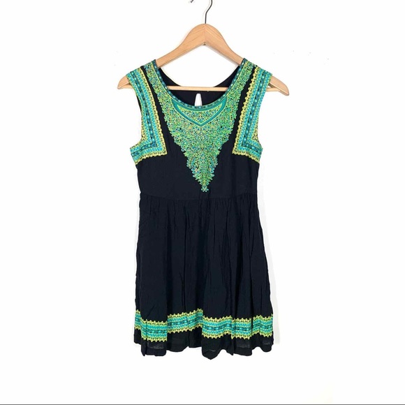 Free People Dress Black Filigree Paint Medium - Picture 2 of 10